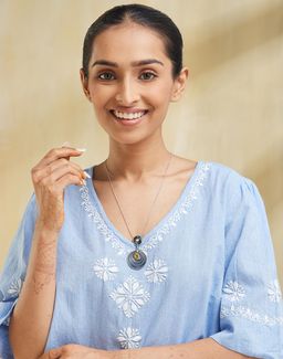 Fabindia - Women Yellow Pendant Long Necklace
