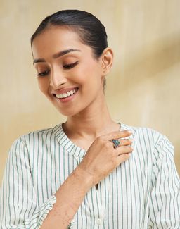 Fabindia - Women Turquoise Stone Adjustable Ring