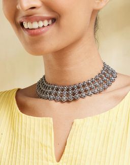 Fabindia - Women Pink Stone Choker Necklace
