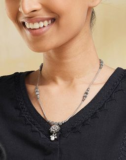 Fabindia - Women Pink Stone Studded Necklace
