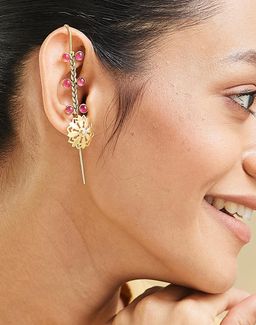 Fabindia - Women Pink Stone Studded Ear Cuff