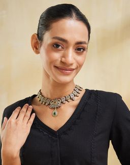 Fabindia - Women Brass Multi-Color Stone Necklace