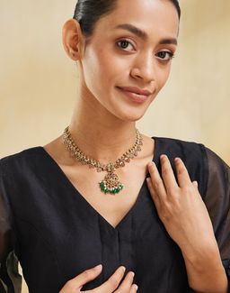 Fabindia - Women Traditional Brass Multi-Color Stone Necklace