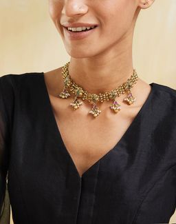 Fabindia - Women Traditional Brass Multi-Color Stone Necklace