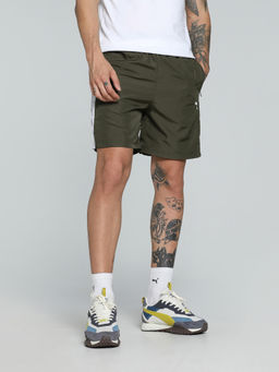 Puma - Zippered Woven Men Green Shorts
