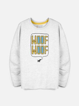 HELLCAT - White Trendy Typographic Round Neck Full Sleeve T-shirt for Boys