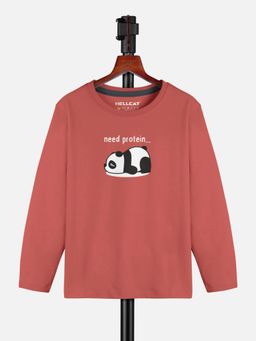 HELLCAT - Brick Trendy Graphic Round Neck Full Sleeve T-shirt for Girls