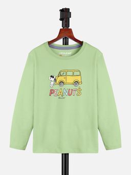 HELLCAT - Light Green Trendy Printed Round Neck Full Sleeve T-shirt for Girls