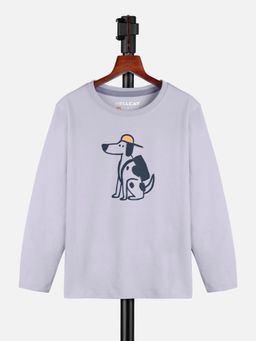 HELLCAT - Lavender Trendy Printed Round Neck Full Sleeve T-shirt for Girls