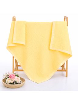 MumsLap - Yellow Crinkled Muslin 4-Layer Baby Blanket Ultra Soft & Breathable Cotton Wrap (0-2 Years)