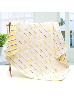 MumsLap - Yellow Crown Muslin 6 Layers Muslin Baby Blanket & Wrapper (0-2 Years)
