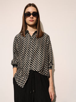 ONLY - Women Black Regular Fit Polyester Shirt