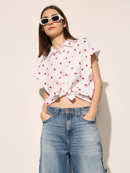 ONLY - Women White Regular Fit Cotton Shirt