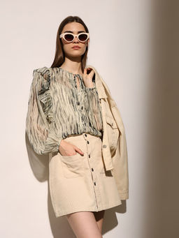 ONLY - Women Green Regular Fit Cotton Shirt