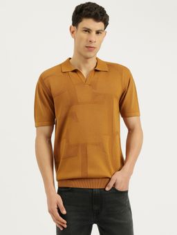 United Colors of Benetton - Men Brown Pure Cotton Regular Fit Polo T-Shirt