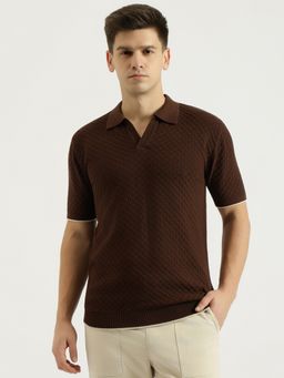 United Colors of Benetton - Men Brown Pure Cotton Regular Fit Polo T-Shirt