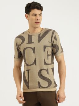 United Colors of Benetton - Men Brown Pure Cotton Regular Fit T-Shirt