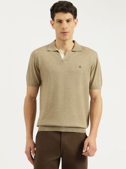 United Colors of Benetton - Men Beige Pure Cotton Regular Fit Polo T-Shirt
