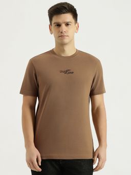 United Colors of Benetton - Men Brown Pure Cotton Relaxed Fit T-Shirt