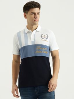 United Colors of Benetton - Men Multi-Color Pure Cotton Relaxed Fit Polo T-Shirt