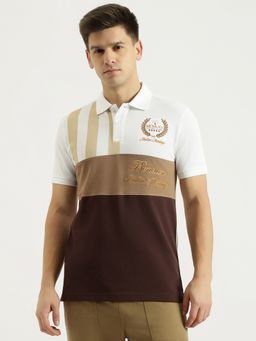 United Colors of Benetton - Men Multi-Color Pure Cotton Relaxed Fit Polo T-Shirt