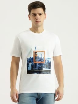 United Colors of Benetton - Men White Pure Cotton Relaxed Fit T-Shirt