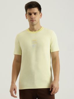 United Colors of Benetton - Men Yellow Pure Cotton Relaxed Fit T-Shirt