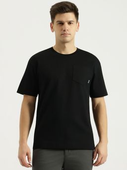 United Colors of Benetton - Men Black Pure Cotton Boxy Fit T-Shirt
