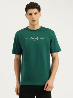 United Colors of Benetton - Men Green Pure Cotton Boxy Fit T-Shirt
