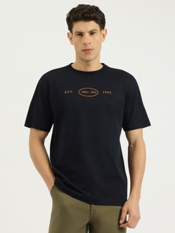 United Colors of Benetton - Men Black Pure Cotton Boxy Fit T-Shirt