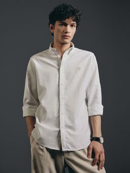 Andamen - Men White Cotton Linen Slim Fit Shirt