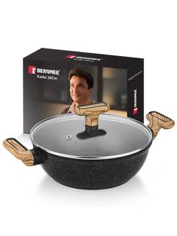 Bergner - Sienna Elite Granite Kadai with Glass Lid - 28 cm (4.5 L)