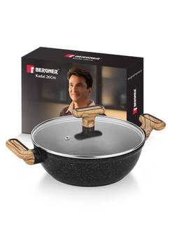 Bergner - Sienna Elite Granite Kadai with Glass Lid - 26 cm (3.6 L)