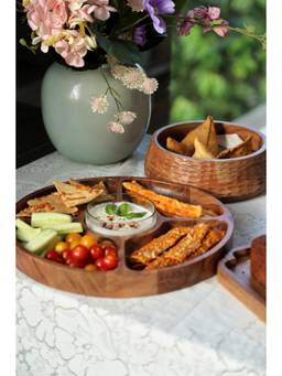 Lovedwell - Wooden Chip & Dip Platter - Natural