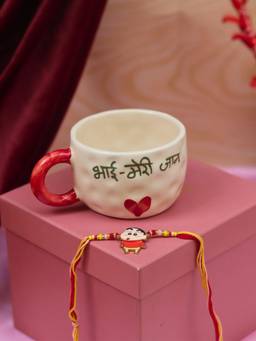 WEAVING HOMES - Bhai Meri Jaan Mug Kids Rakhi Gift Box - 200 ml, Microwave & Dishwasher Safe