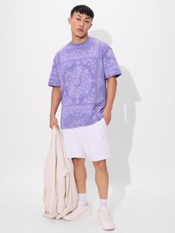 The Souled Store - Lavender Printed Oversized T-Shirt