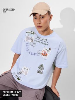 The Souled Store - Blue Official Harry Potter Hogwarts Oversized T-Shirt