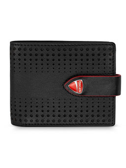Ducati - Men Cerrada Black Genuine Leather Wallet