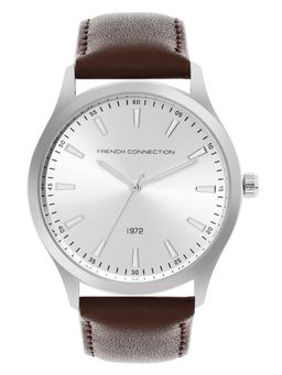 French Connection - Silver Dial Analog Watch For Mens - FC157BR