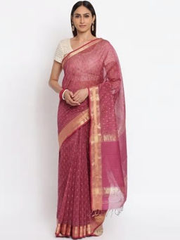 Fabindia - Cotton Silk Maheshwari Stitched Sari