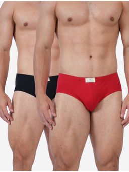 Bonjour - Multi-Colour Cotton Solid Briefs (Pack of 2)