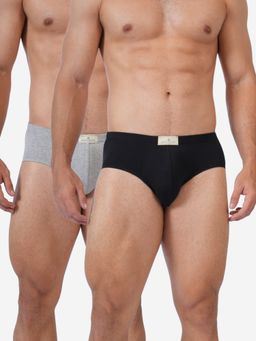 Bonjour - Multi-Colour Cotton Solid Briefs (Pack of 2)
