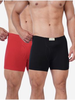 Bonjour - Multi-Colour Cotton Solid Trunks (Pack of 2)
