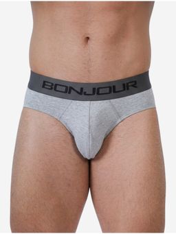 Bonjour - Grey Cotton Solid Brief