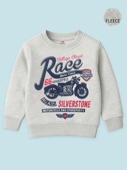 Kuchipoo - Boys Grey Regular Fit Winterwear Sweatshirt