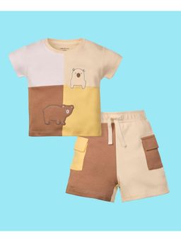 My Milestones - 100% Cotton Half Sleeves Painted Pals Co-Ord Set - Multi-Color