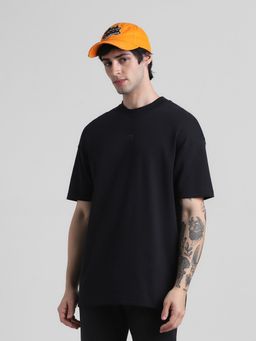 Jack & Jones - Black Drop Shoulder/Boxy Fit Non Stretch T-Shirt