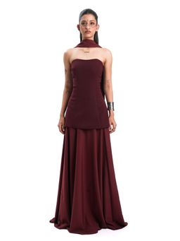 MAMKAM - Maroon Ira Solid Skirt