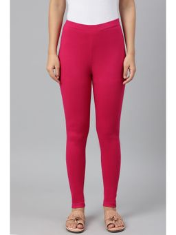 W - Berry Pink Solid Knitted Women's Leggings