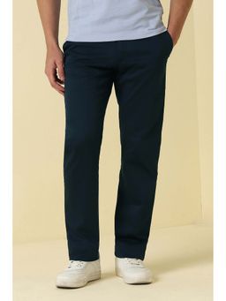 Allen Solly - Navy Blue Solid Regular Trouser